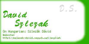 david szlezak business card